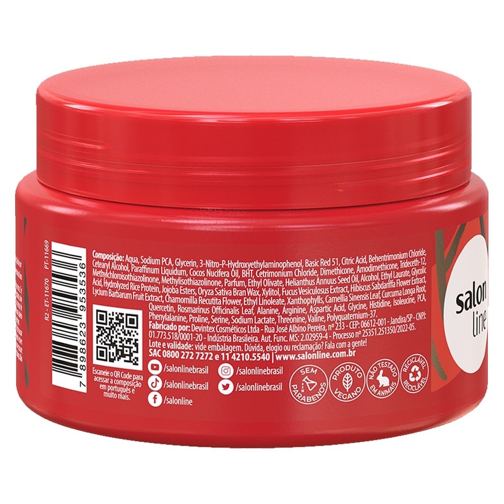 Máscara de Hidratação Salon Line Meu Liso Vermelho 300g
