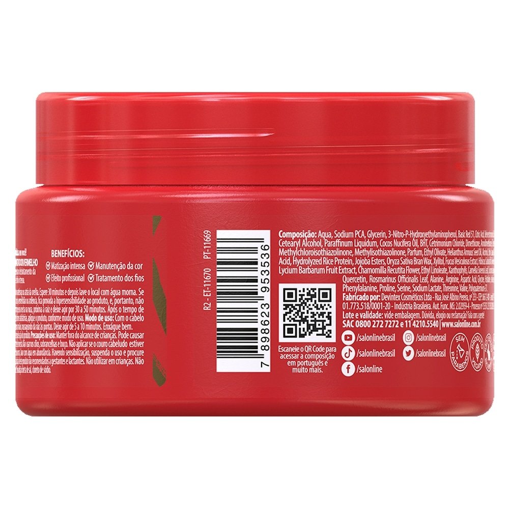 Máscara de Hidratação Salon Line Meu Liso Vermelho 300g