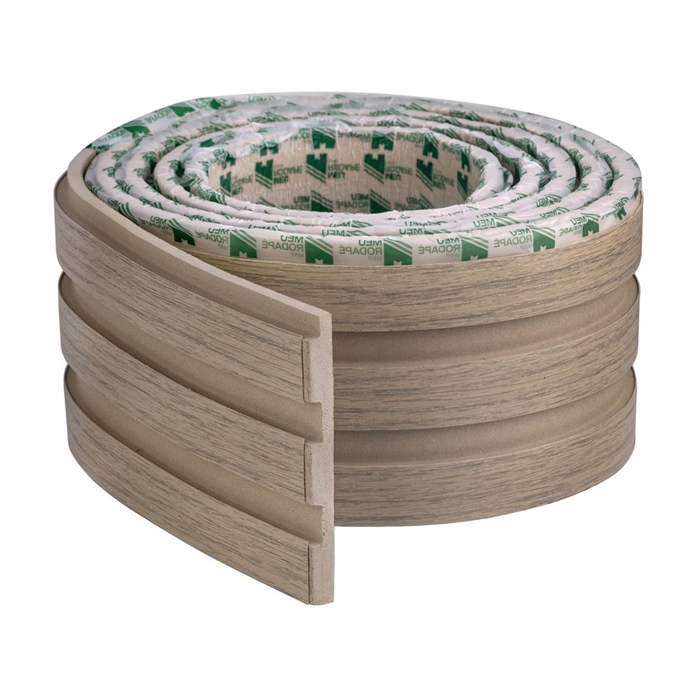 Painel Ripado Autocolante Meu Rodapé - 10cm x 1cm, 10m, Madeto Carvalho