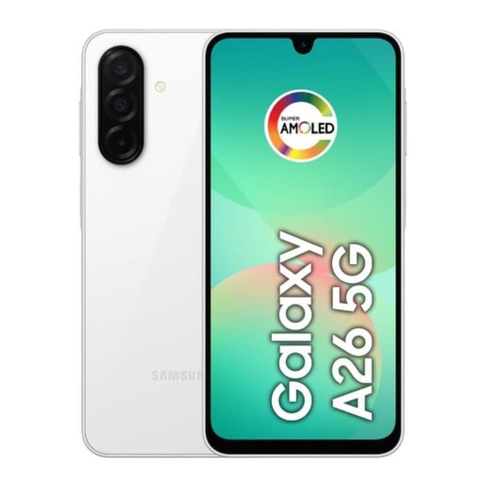 Smartphone Samsung Galaxy A26 5G 256Gb, 8Gb Ram, Câmera De 50Mp, Ip67, Tela Super Amoled 6.7", Nfc, Edição Ai, Octa-Core - Branco