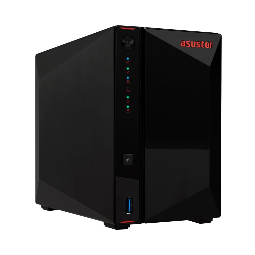 Storage Asustor 2-Baias As5402t - Celeron N5105 2.0Ghz (Quad-Core), 4Gb Ddr4, 2 X 2.5 Gigabit , 4 X M.2 Slots, Torre