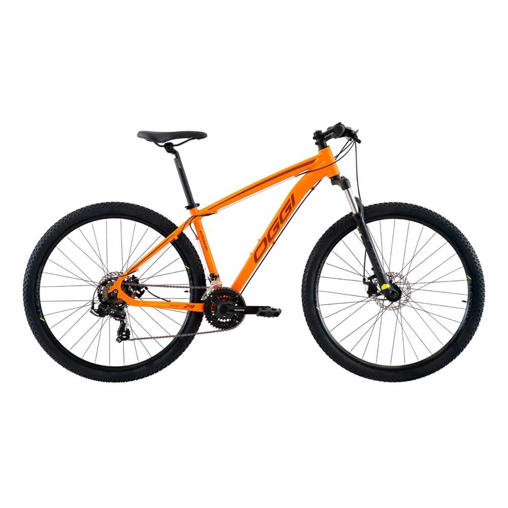 Bicicleta Oggi 29 Hacker Sport 21V Laranja / Vinho / Amarelo 17 - (Ba071202)