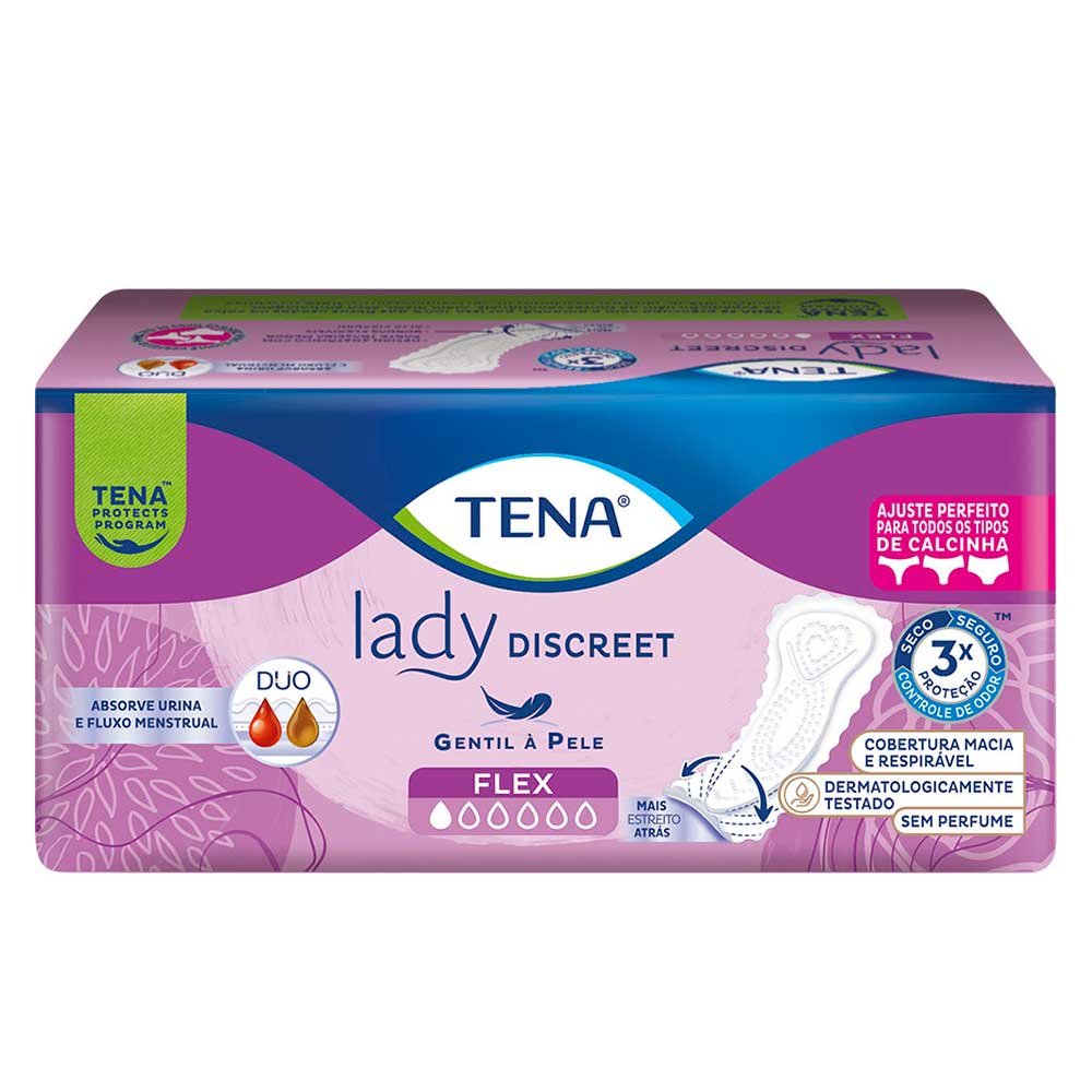 Protetor Diario Tena Lady Discreet Flex Com 30 Unidades