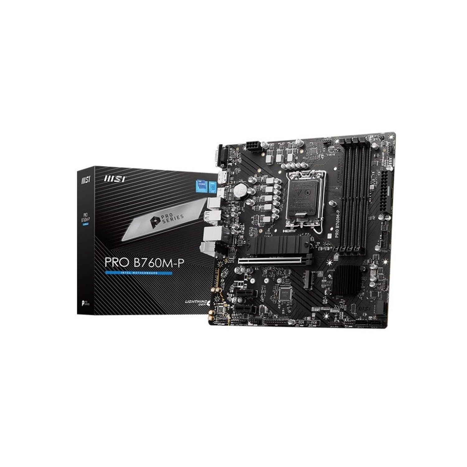 Placa Mãe Msi Pro B760m-P (Lga 1700/4Xddr5/Hdmi/Dp/Vga/M.2/Usb 3.2)