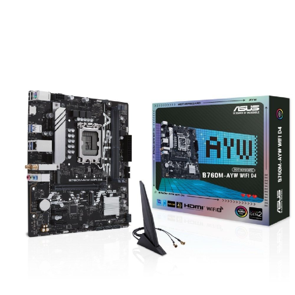 Placa Mãe Asus B760m-Ayw Wifi D4 (Lga 1700/2Xddr4/Hdmi/M.2/Usb 3.2)