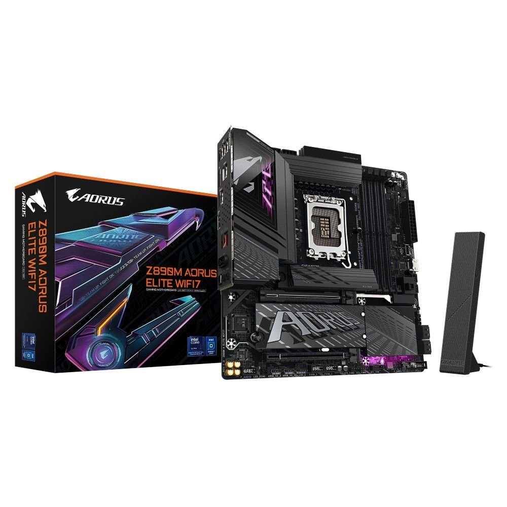 Placa Mãe Gigabyte Z890m Aorus Elite Wifi 7 (Lga 1851/4Xddr5/Usb4 Type-C/Hdmi/Dp/M.2/2.5Gbe)