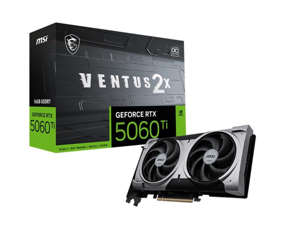 Placa De Video Msi Rtx 5060 Ti Ventus 2X Oc Plus, 16Gb, Gddr7 - 912-V535-027