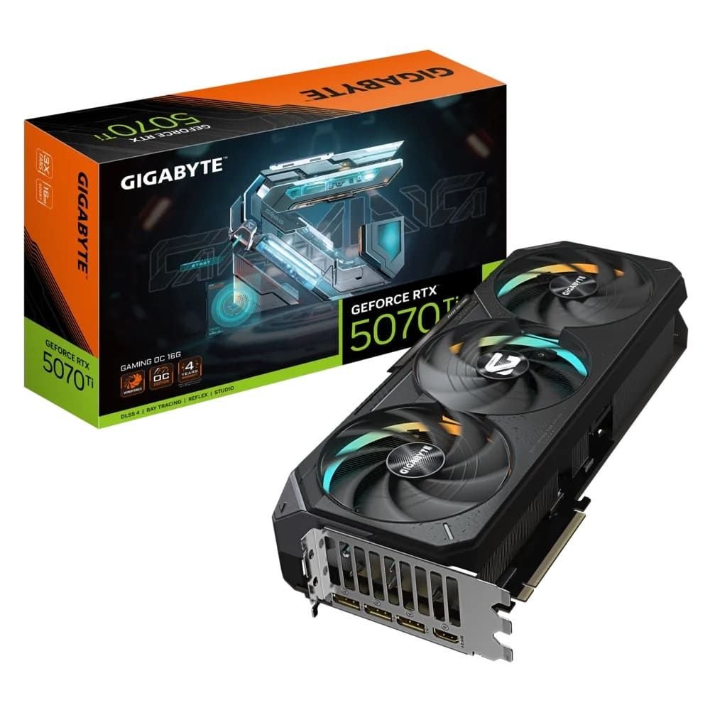 Placa De Video Gigabyte Rtx 5070 Ti Gaming Oc, 16Gb, Gddr7 - Gv-N507tgaming Oc-16Gd