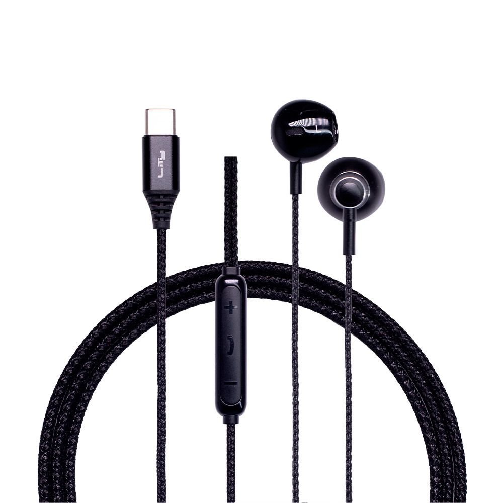Fone De Ouvido Com Fio Lity F11p, Conexão Tipo-C, Auricular, Preto - 0232000005
