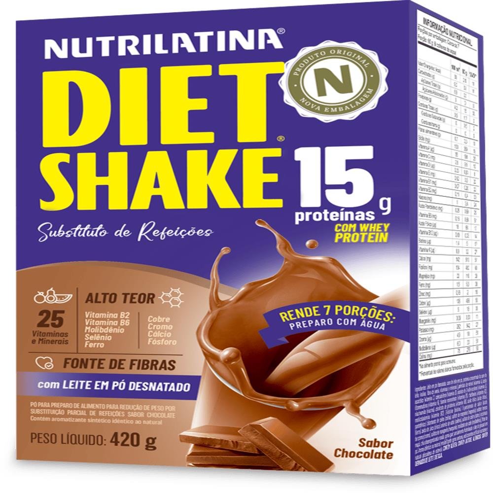 Diet Shake Chocolate Nutrilatina 420G - Emagrecedor