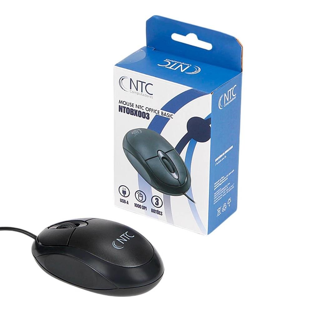 Mouse Ntc Office, 1000Dpi, Cabo Usb 1,25M, 3 Botões, Ambidestro