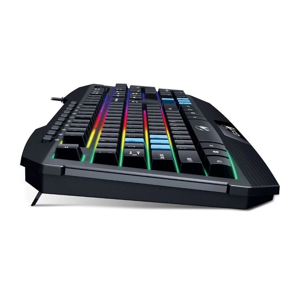 Teclado Gamer Genius Scorpion K215 (Usb / Tecla Côncava / Multimídia / Resistente À Respingos / Iluminação Rainbow 7 Cores / Cabo 1,5M)