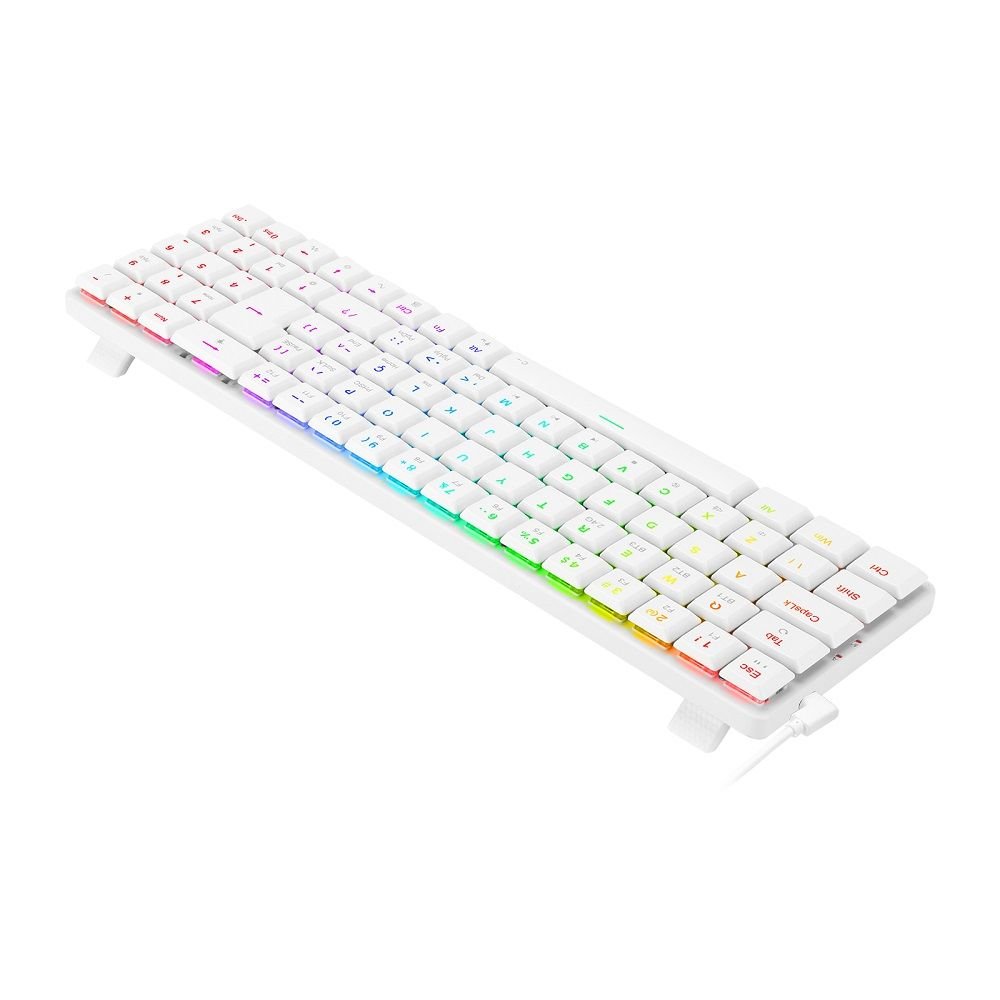 Teclado Mecanico Gamer Redragon Ashe Pro, Rgb , Wireless, Switch Marrom - K626p-Kbs-W (Pt-Brown) - Branco