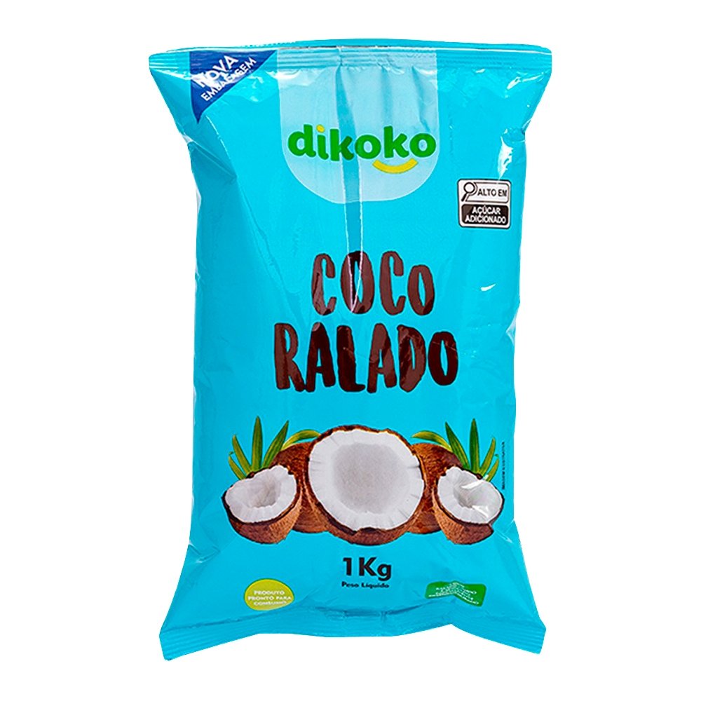 Coco Ralado Dikoko Úmido e Adoçado 1Kg - Embalagem com 10 Unidades ...