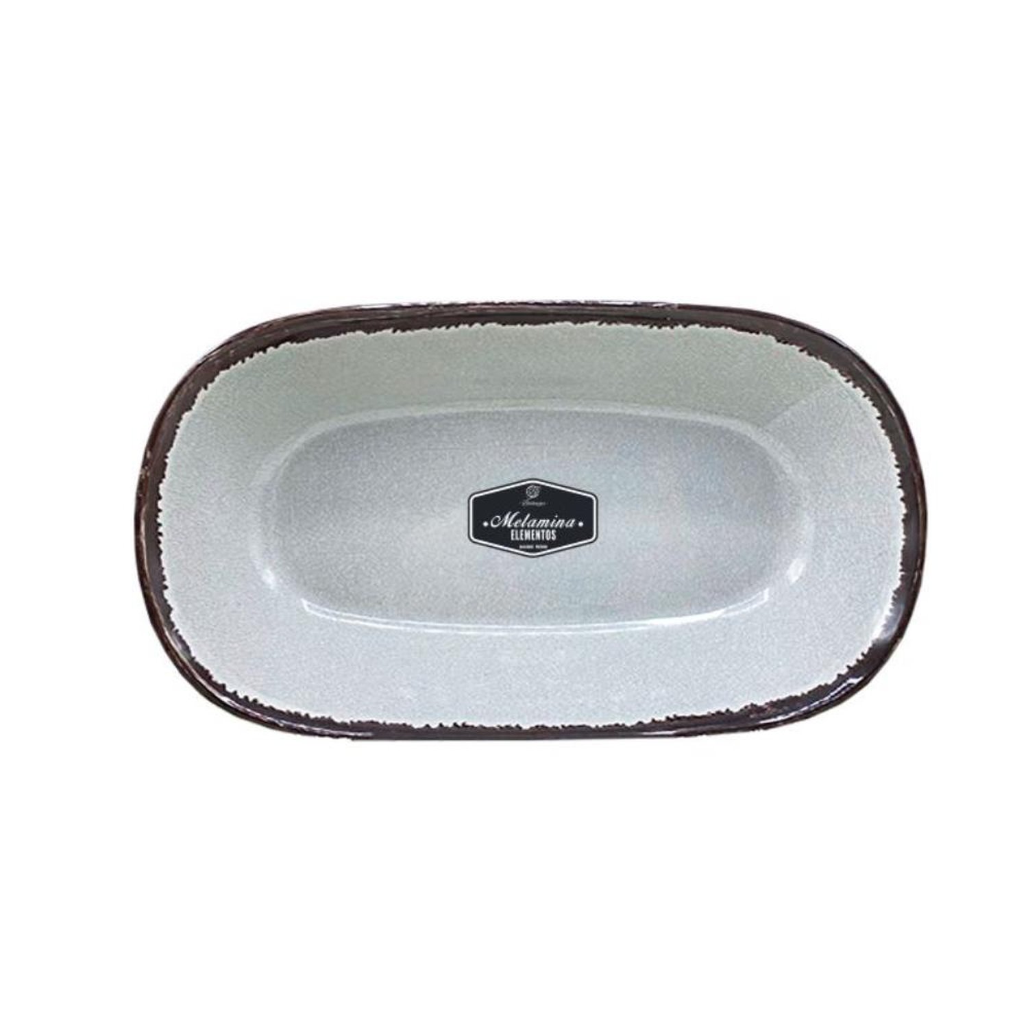 Travessa Melamina Oval Grande Funda Areia Bellagio