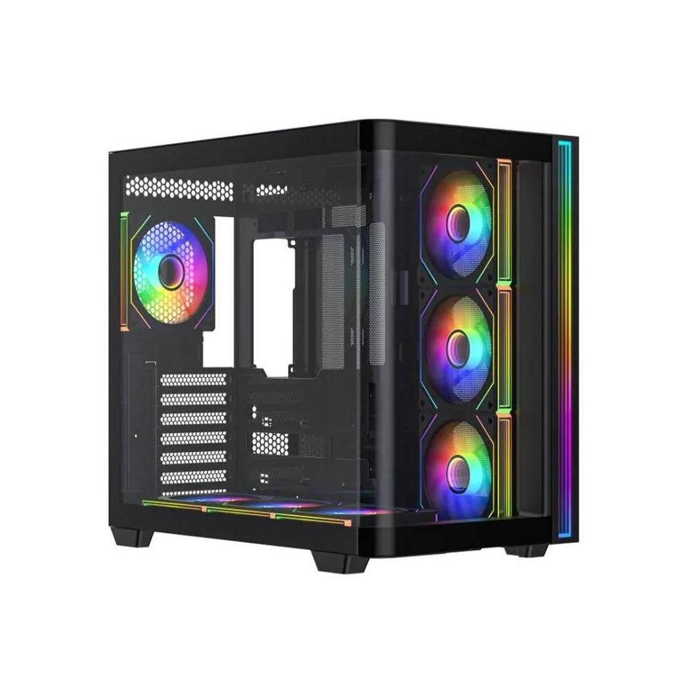Gabinete Gamer Primetek Infinity Vidro Curvo, 7 Fans Argb, Suporte Gpu