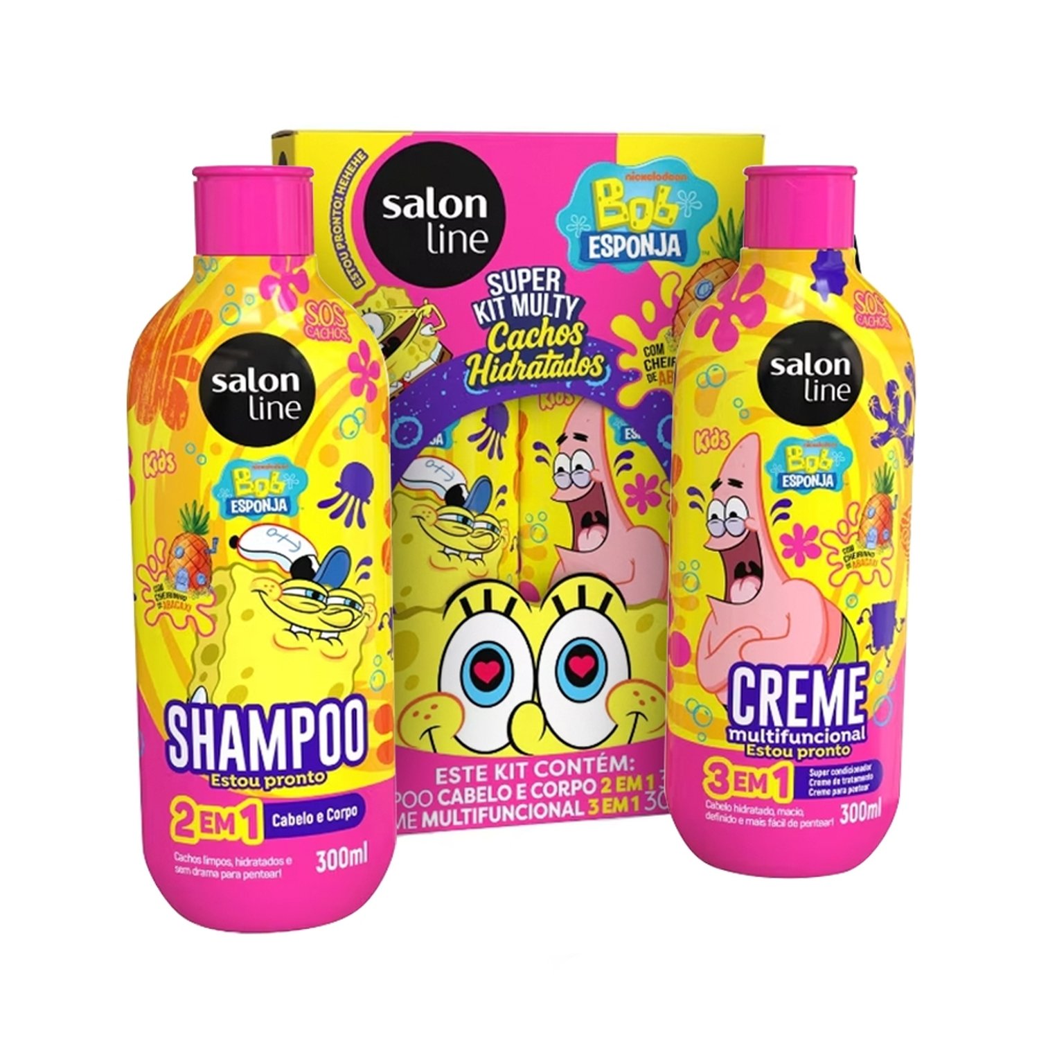 Shampoo + Condicionador Salon Line Kids Creme Multifuncional Bob Esponja 300ml