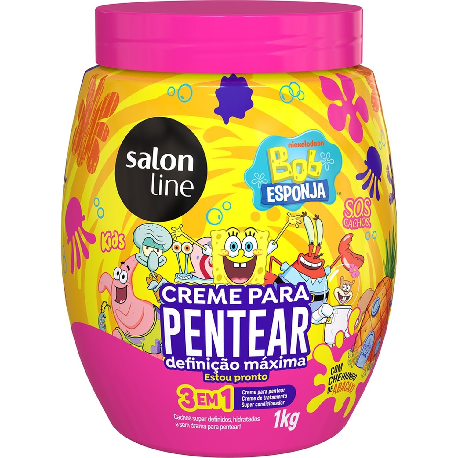Creme para Pentear Salon Line Kids Bob Esponja - Definição Máxima 1Kg