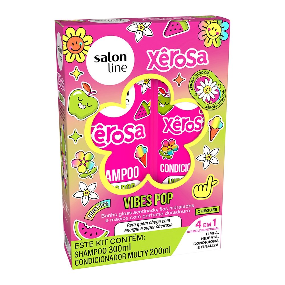 Shampoo 300ml + Condicionador Salon Line Xerosa Multy Vibes Pop 200ml