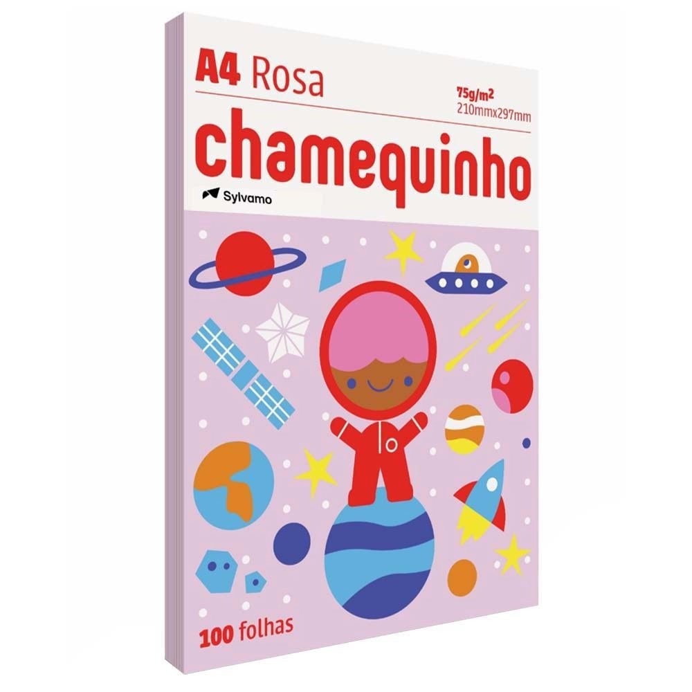 Papel Chamex A4 Chamequinho Rosa Com 100 Folhas