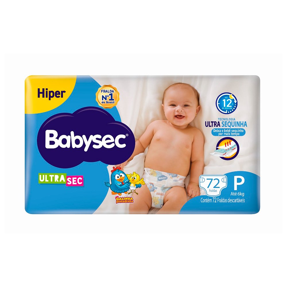 Fralda Softys Babysec Ultra Hiper P Com 72