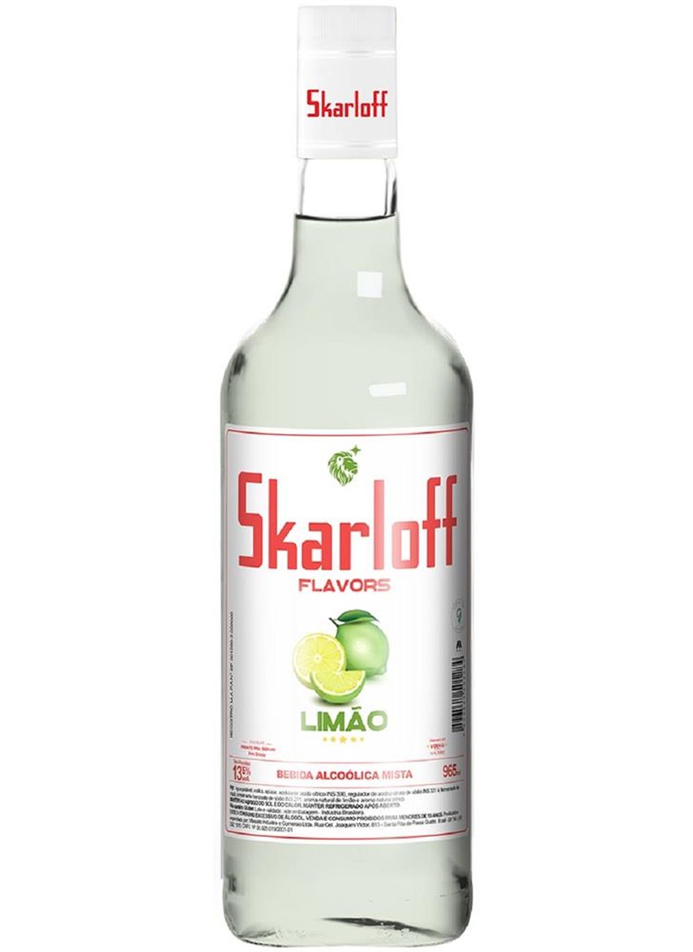 Skarloff Caipiroska Flavors Limão 965ml - Caixa contém 6 unidades