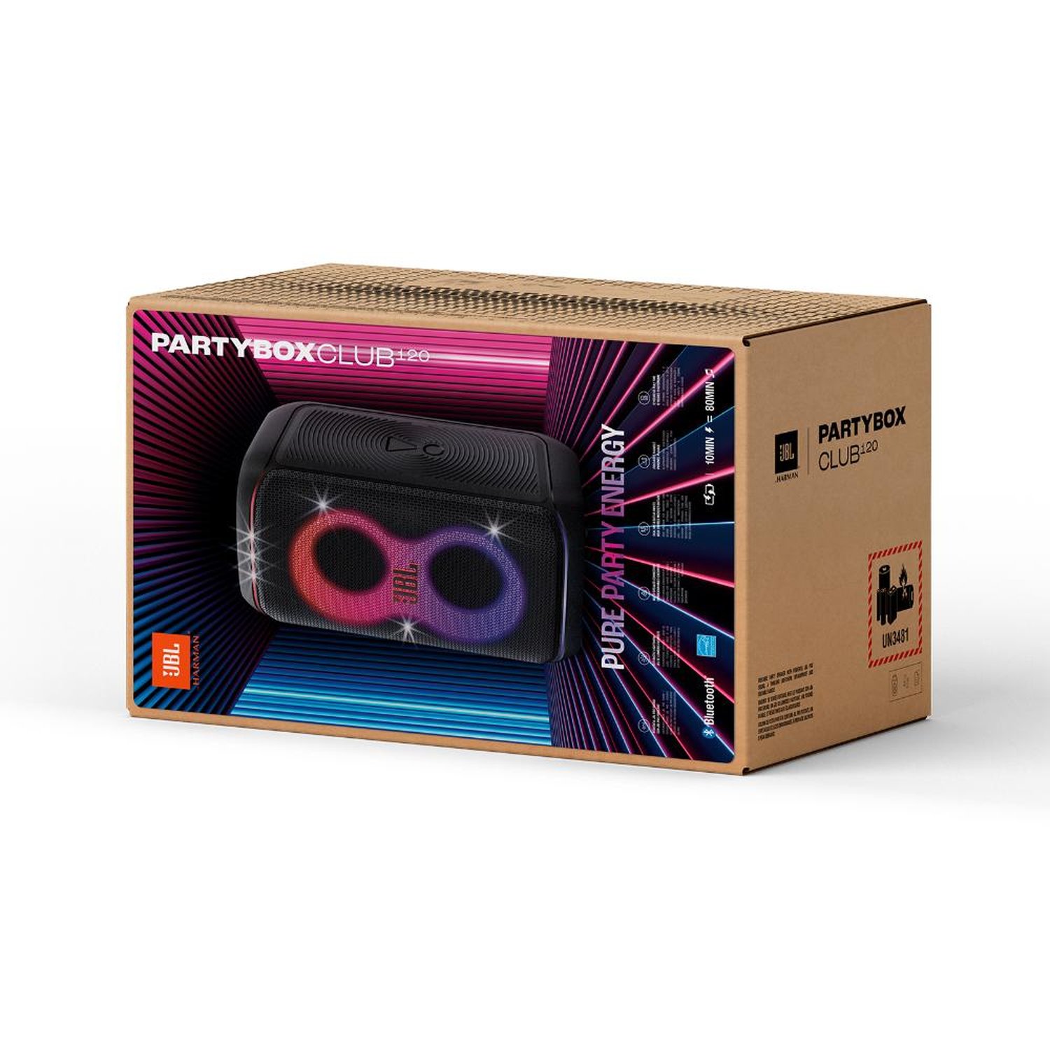 Caixa De Som Jbl Partybox Club 120 Bluetooth 160W Bateria 12H Preta