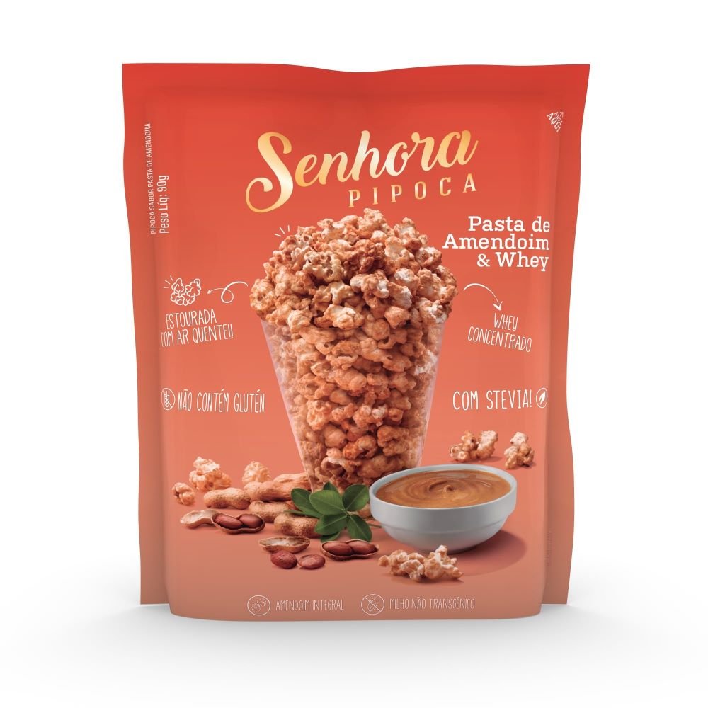 Pipoca pasta de amendoim + whey ( 1 unidade)