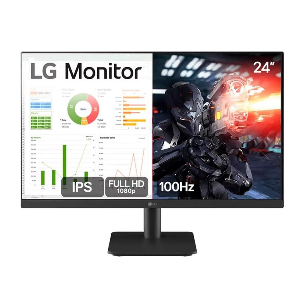 Monitor Gamer 24" Lg 24Ms500-B Ips, Full Hd, 100Hz, 5Ms, Hdmi, Ajuste De Inclinação