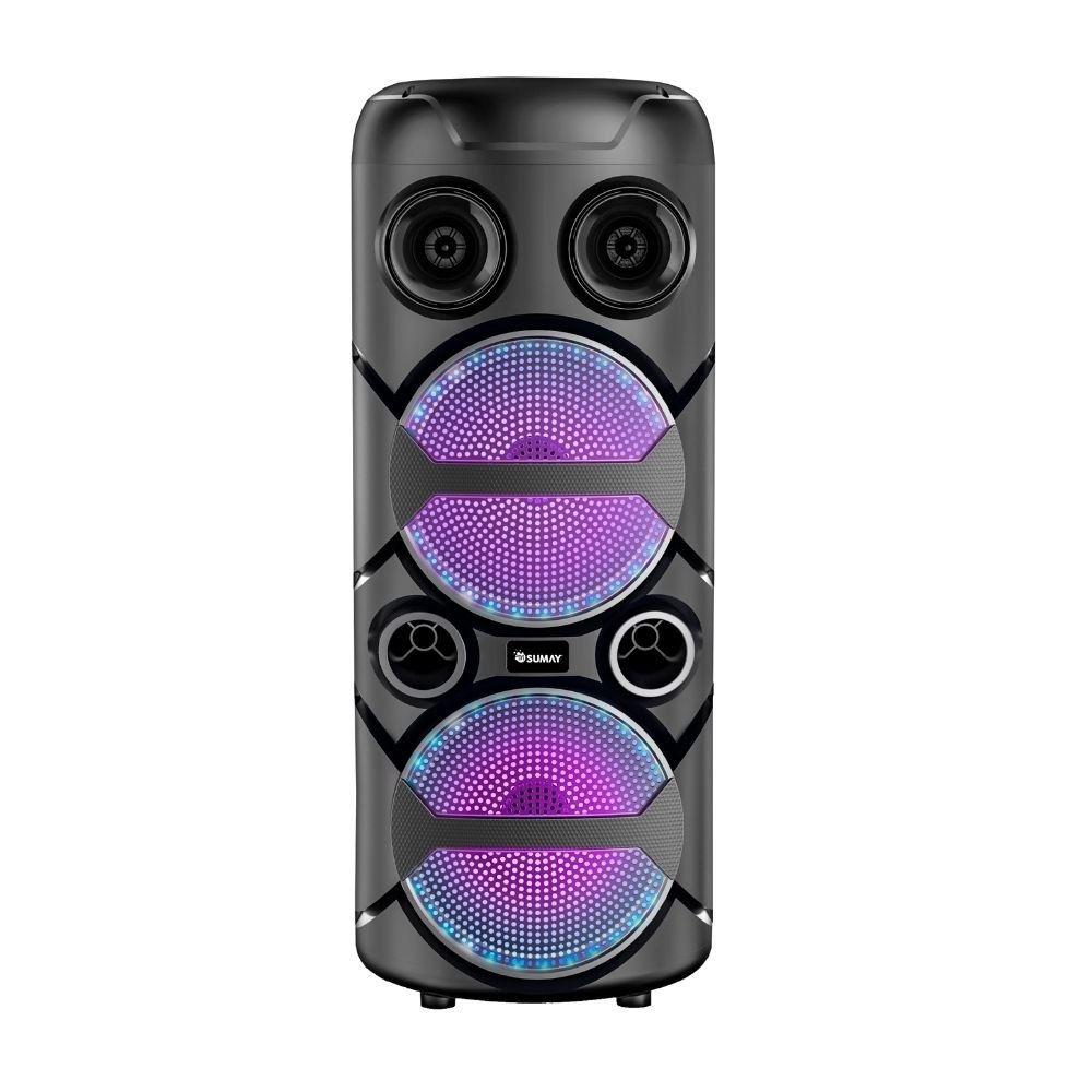 Caixa De Som Portatil Sumay Sm-Cap 50 Ravena Com Controle Bluetooth Leds 400W Rms