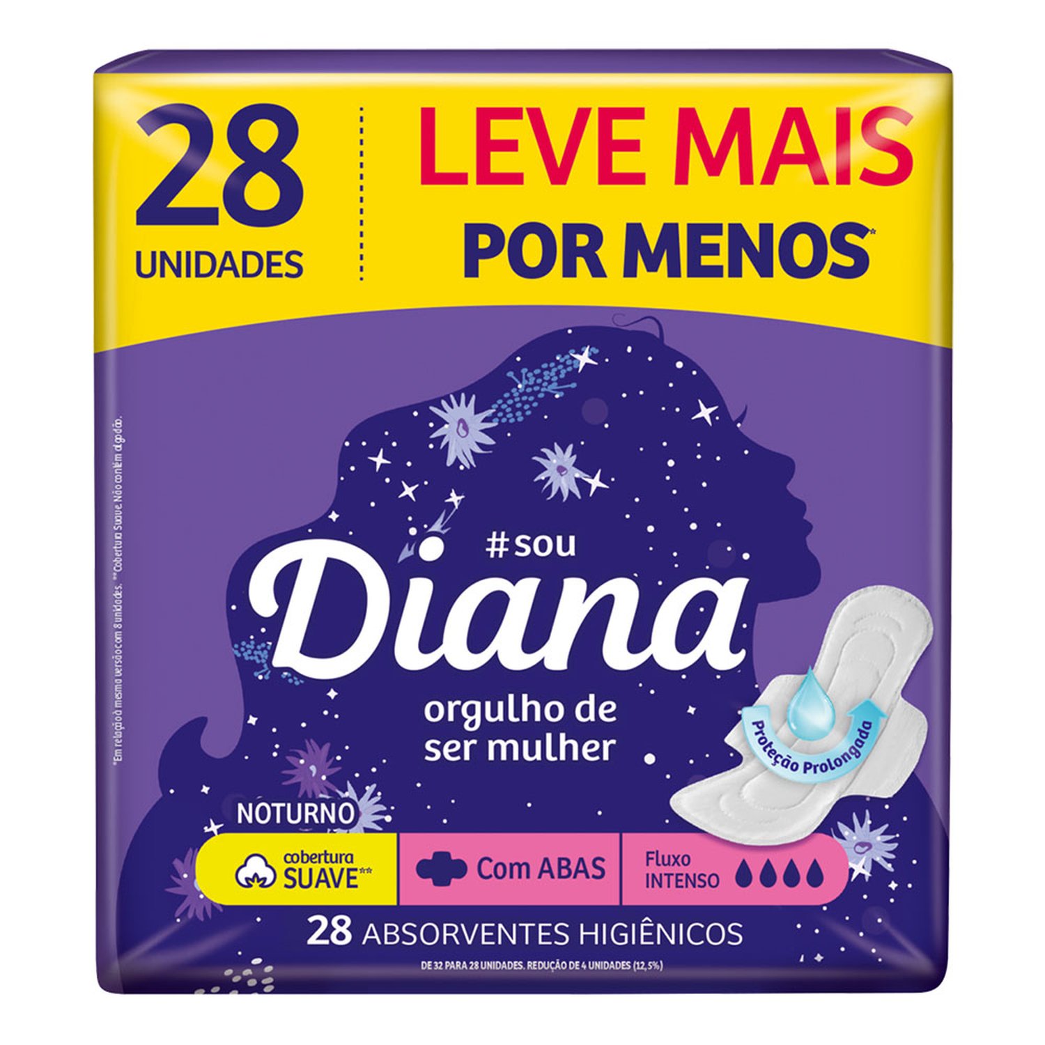 Absorvente Diana Noturno Suave Com Abas Com 28 Lv+ Pg-