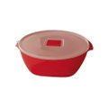 Bacia Plastica Redonda 800Ml C/Tampa Multiuso Vermelha
