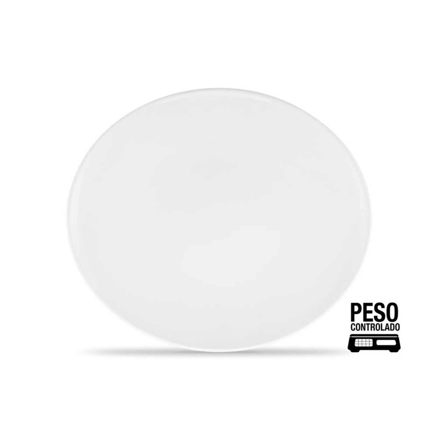 Prato Raso Porcelana 32Cm Churrasco Peso Controlado Branco Oxford