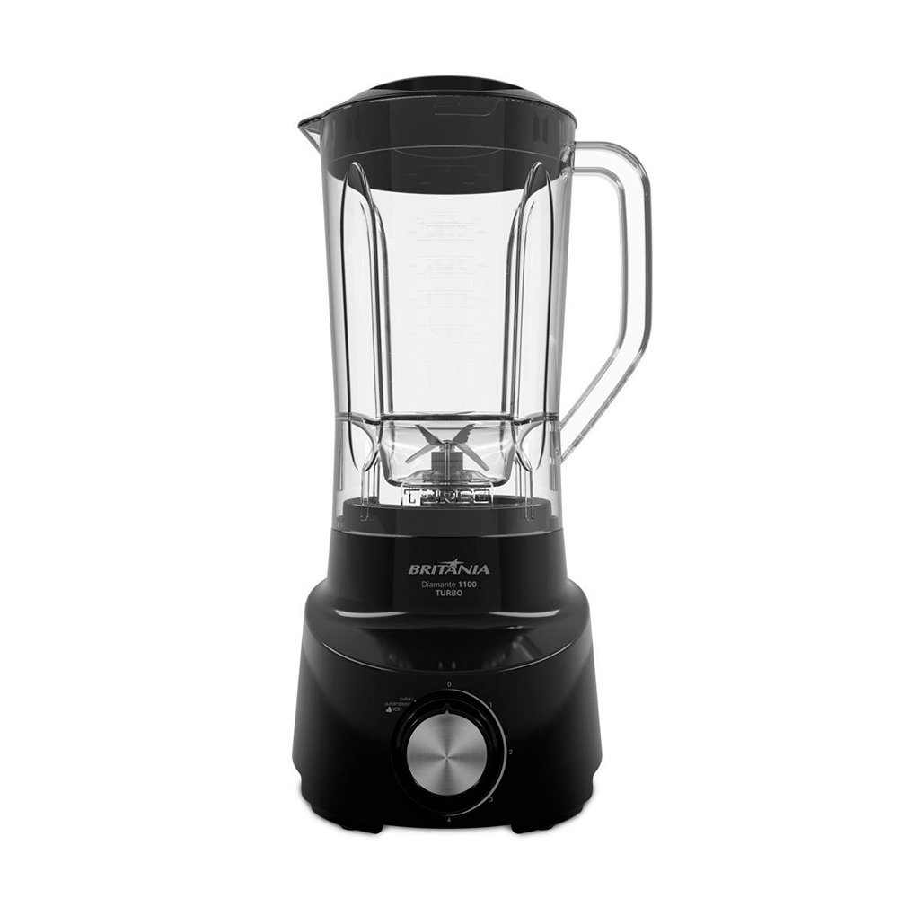 Liquidificador Britânia Diamante 1100 - San 4 Velocidades + Pulsar 2,6 Litros, 600W, Preto, 110V