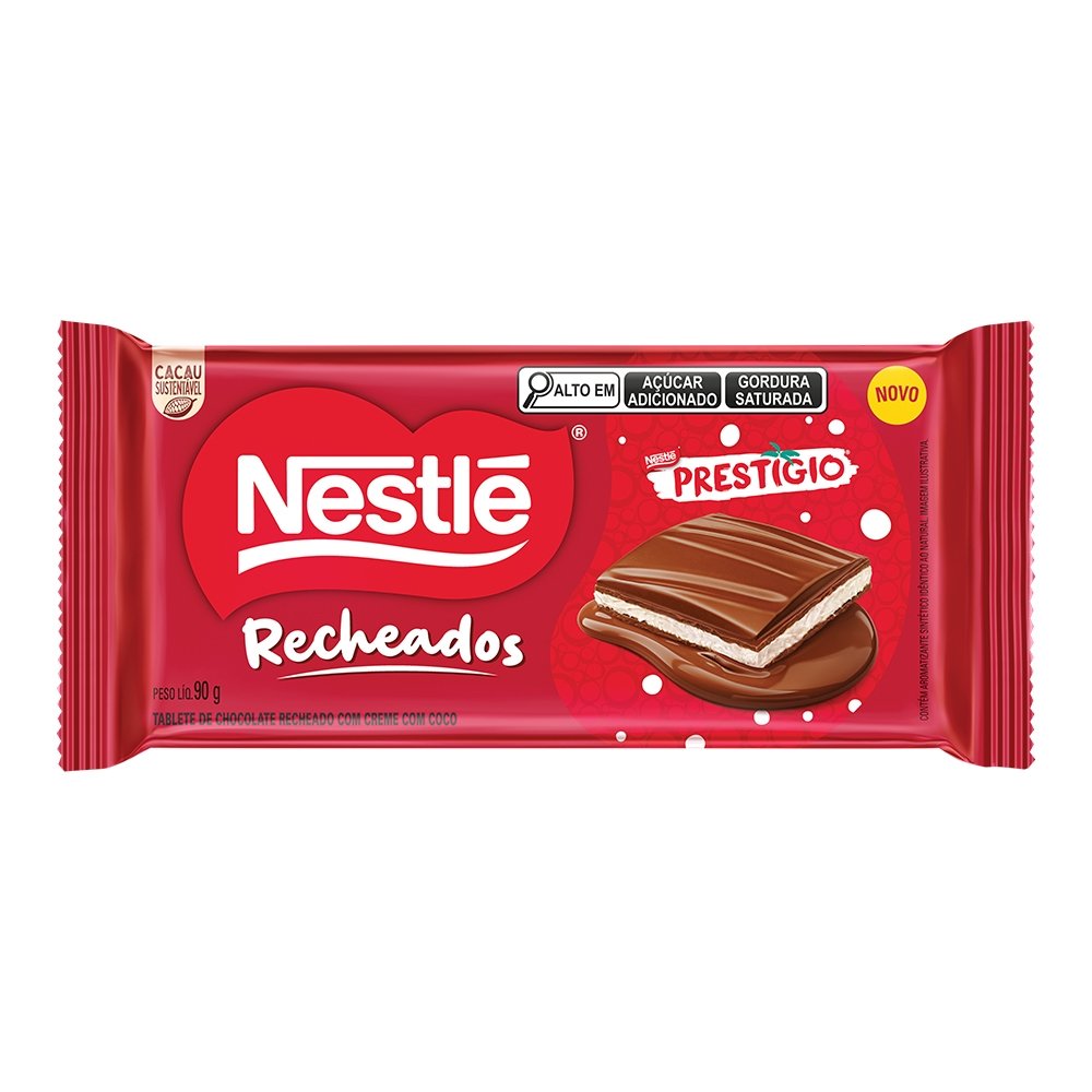 Chocolate Nestlé Prestigio Recheado Tablete 90g - Embalagem com 14 Unidades