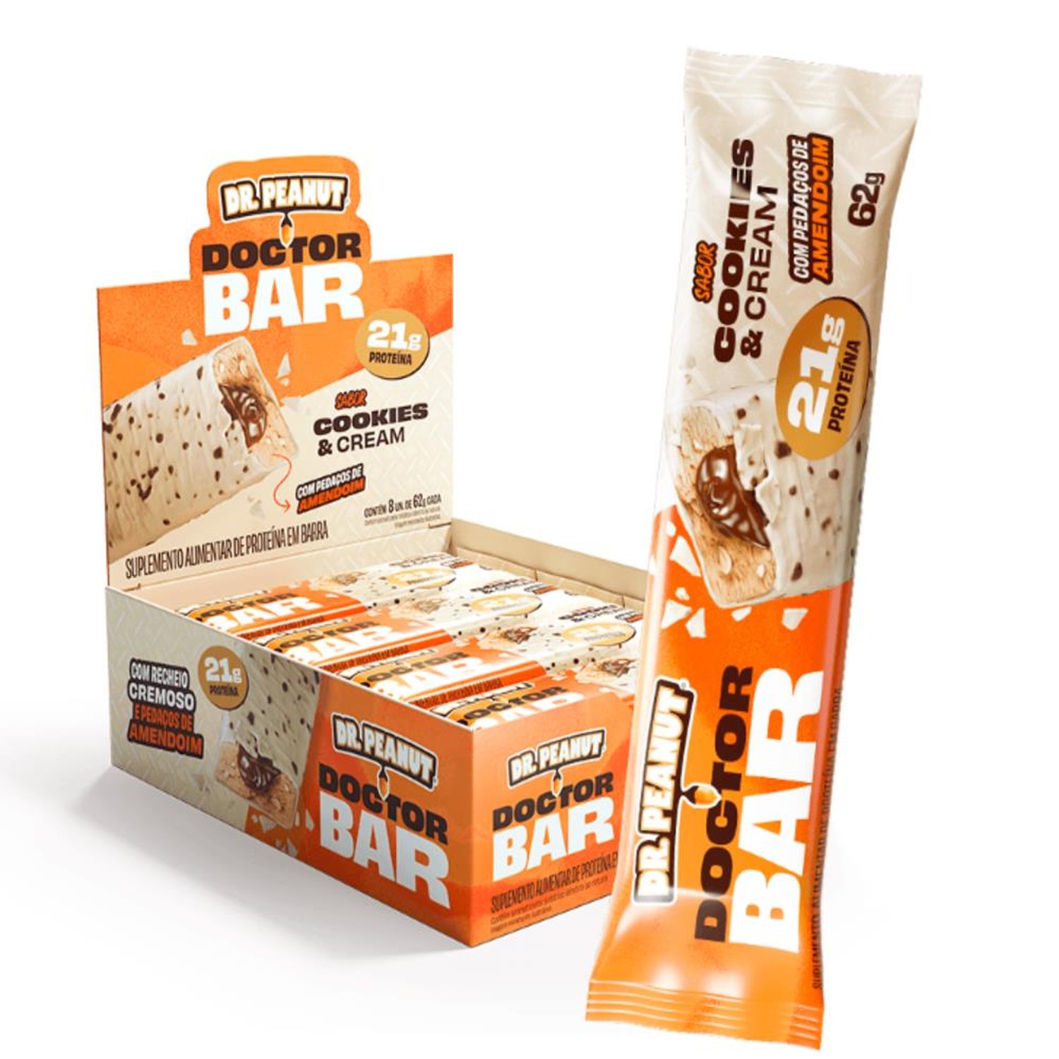 Doctor Bar Cookies&Cream 62g Display 8x62g