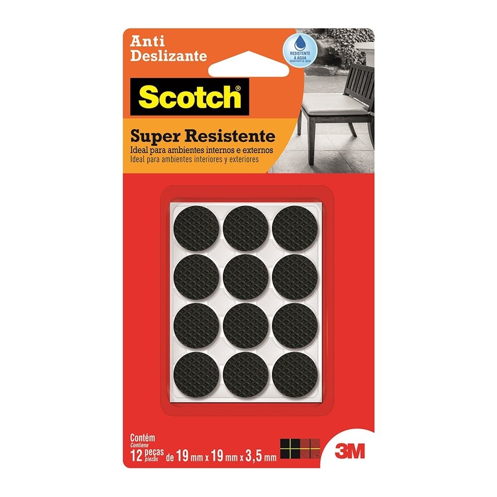 Protetor 3M Scotch Anti-Risco Redondo Pequeno Preto - 1 Embalagem com 12 Unidades