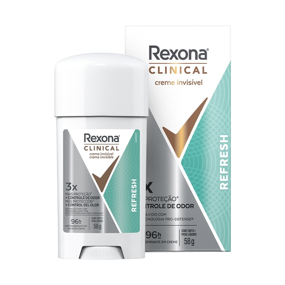 Desodorante Rexona em Creme Clinical Women Refresh 58g