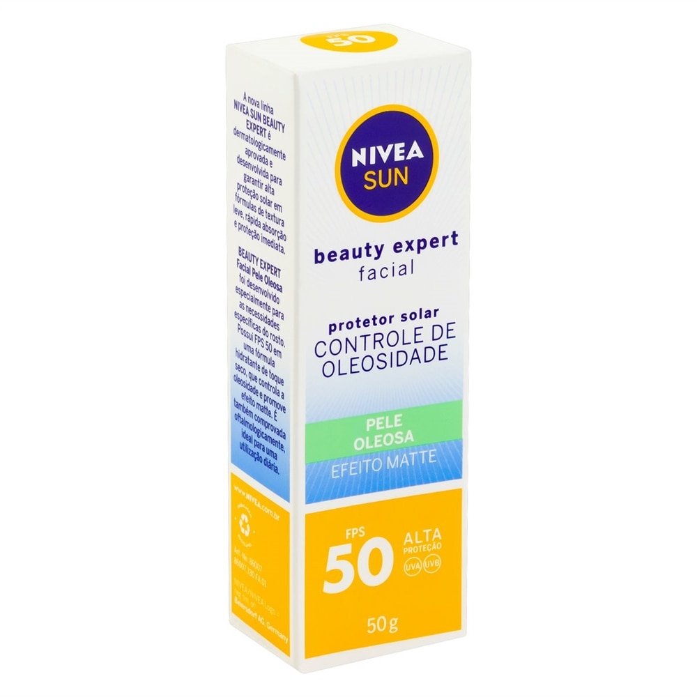 Protetor Nivea Sun Facial Beauty Pele Oleosa FPS50 50ml