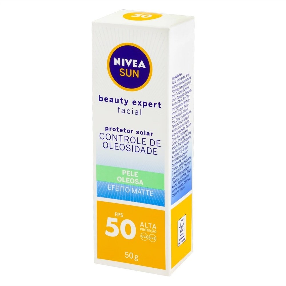 Protetor Nivea Sun Facial Beauty Pele Oleosa FPS50 50ml