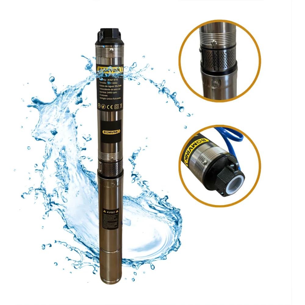 Bomba Caneta Motobomba Submersa Poço Caixa Dágua Irrigação Bomvink Bom ...