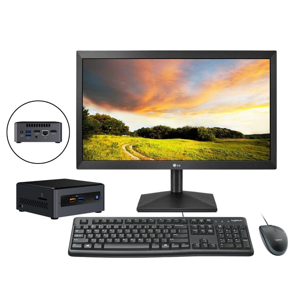 Computador Completo Nuc Ntc J5040 Ram 8Gb Ssd120gb Monitor 19,5 Teclado E Mouse 29440Nucj50408120slx