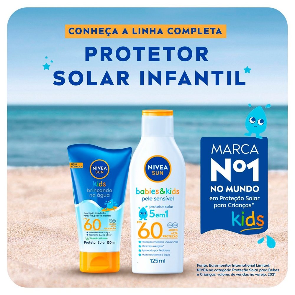 Protetor Solar Nivea Sun Kids Brincando na Água FPS 60 - 150ml