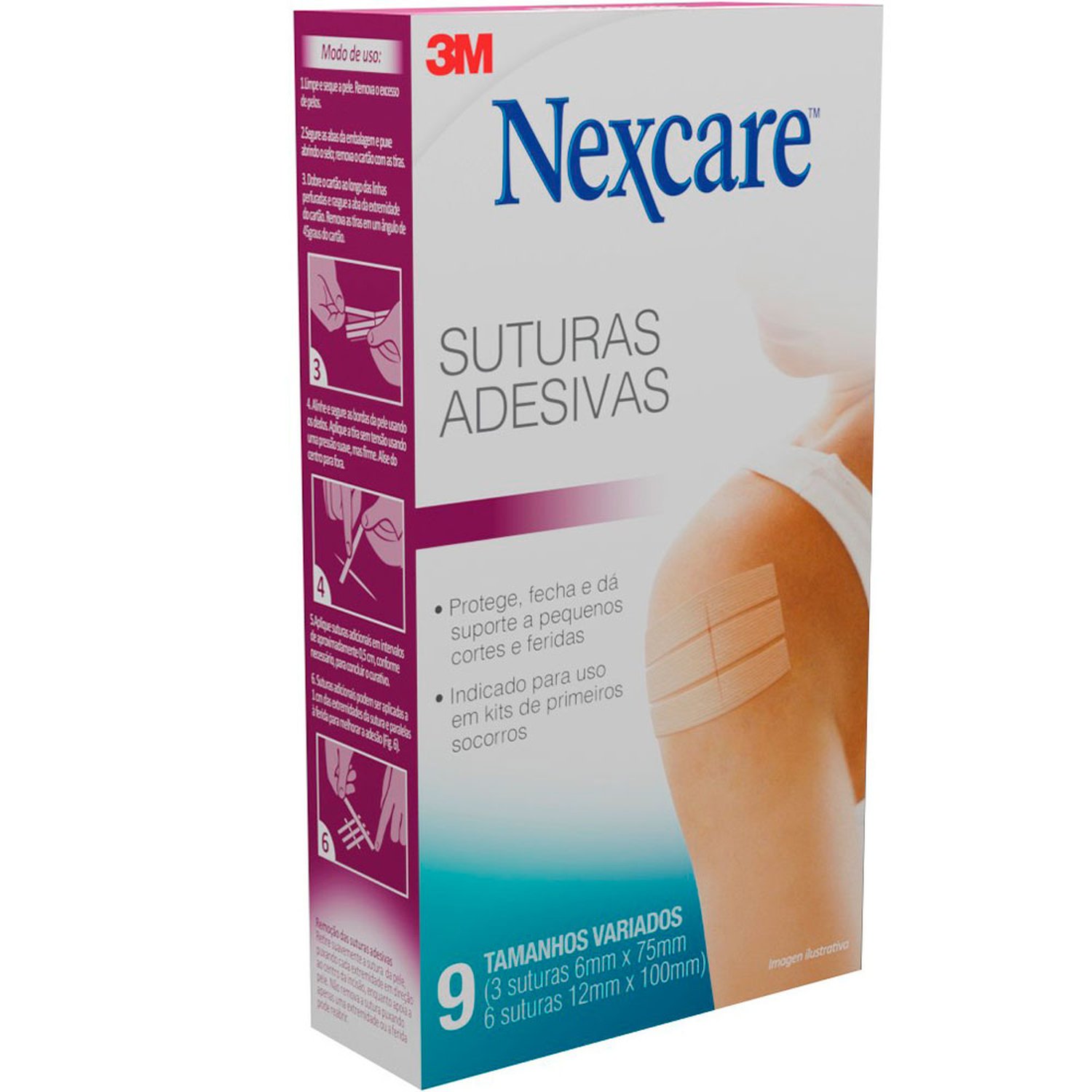Sutura Adesiva Tamanhos Variados Nexcare Com 9 Unidades