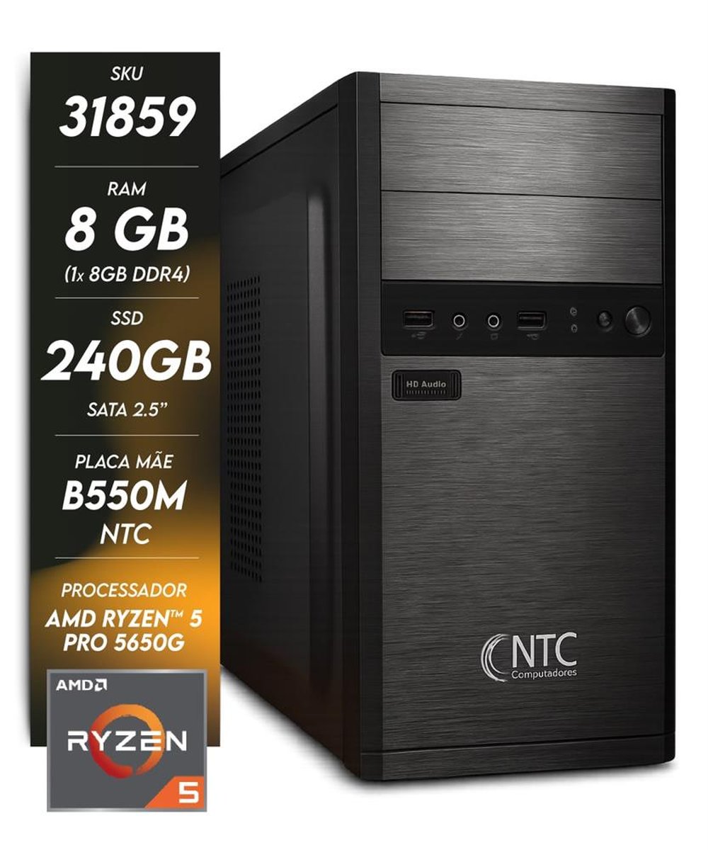 Computador Ntc Basic Amd - 3007 Tc (Rz5-5650G/8Gb/Ssd240gb/200W/B550m)