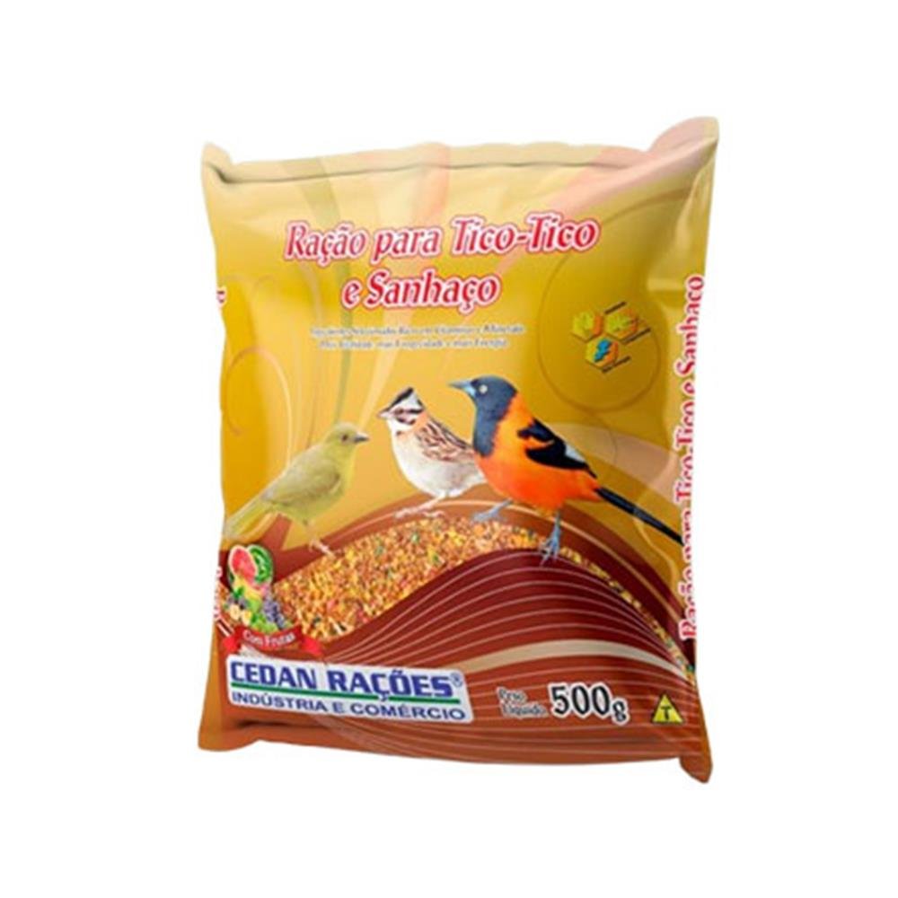 Ração Para Pássaro Tico Tico E Sanhaco 500 G Cedan