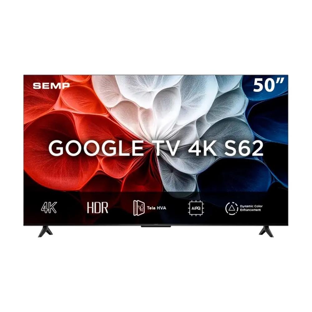 Smart Tv 50 Semp Tcl Led 4K Ultra Hd 50S62 Google Tv, Hdmi, Google Assistente