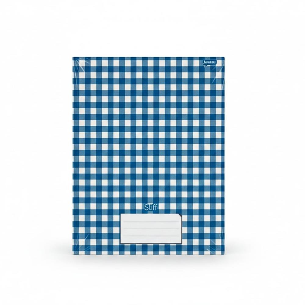 Caderno Jandaia Costurado Capa Dura 96 Folhas Stiff Xadrez Azul Com 5 Unidades Ref 75894