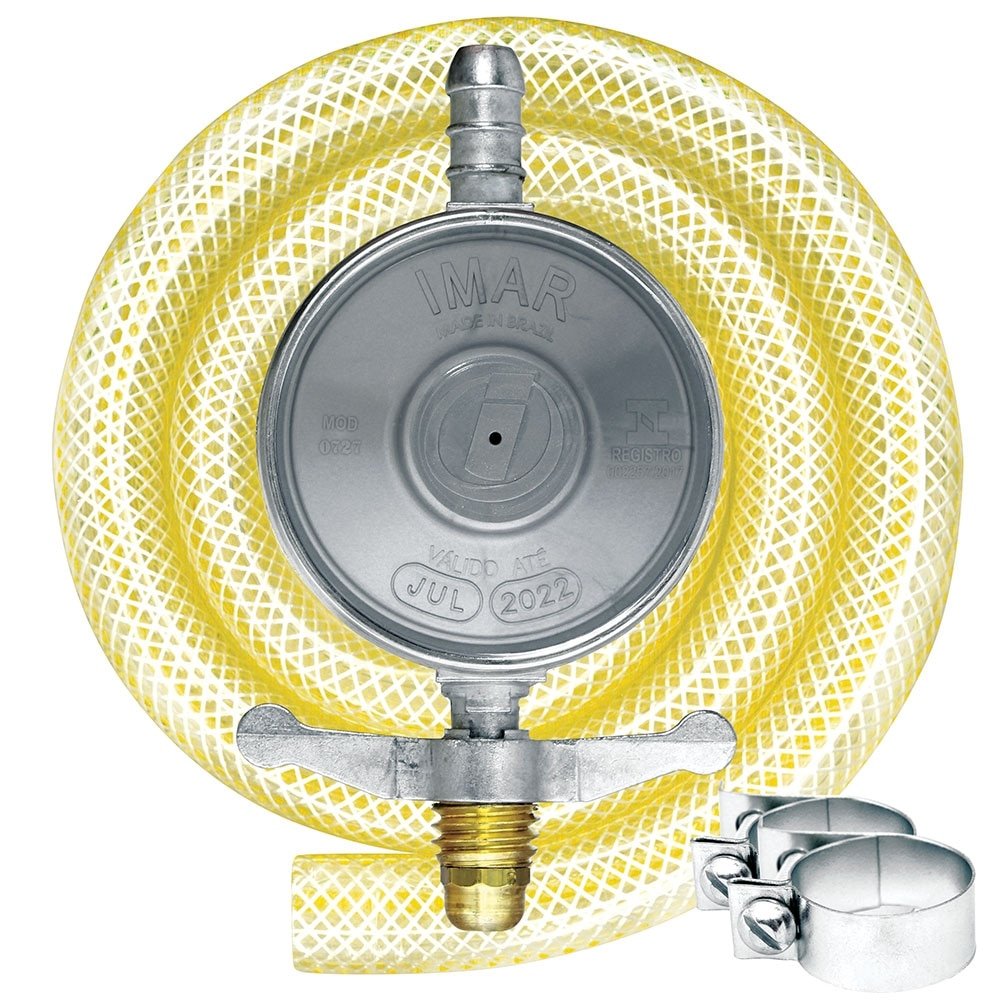 Regulador para Gás Imar 0727/05  - ABS, Médio Cinza, 1Kg/H, com Mangueira 125cm