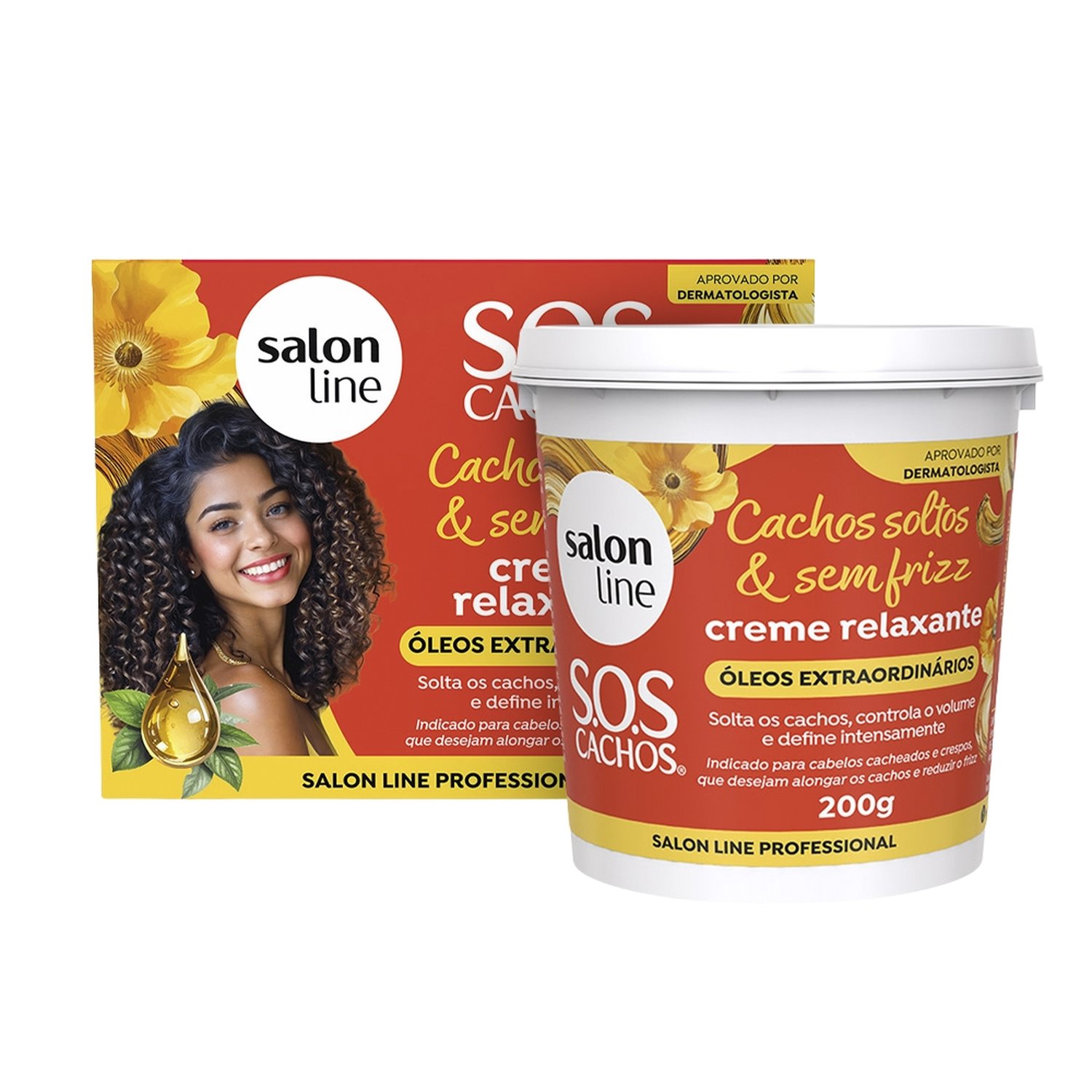 Creme Relaxante Salon Line Cachos Soltos e Sem Frizz - Óleos Extraordinários 200g